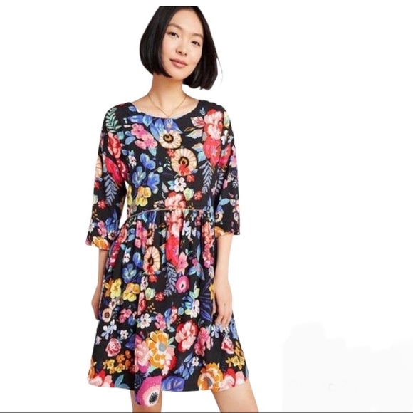Anthropologie Dresses & Skirts - Anthro Maeve Floral Babydoll Waist Dress Medium
